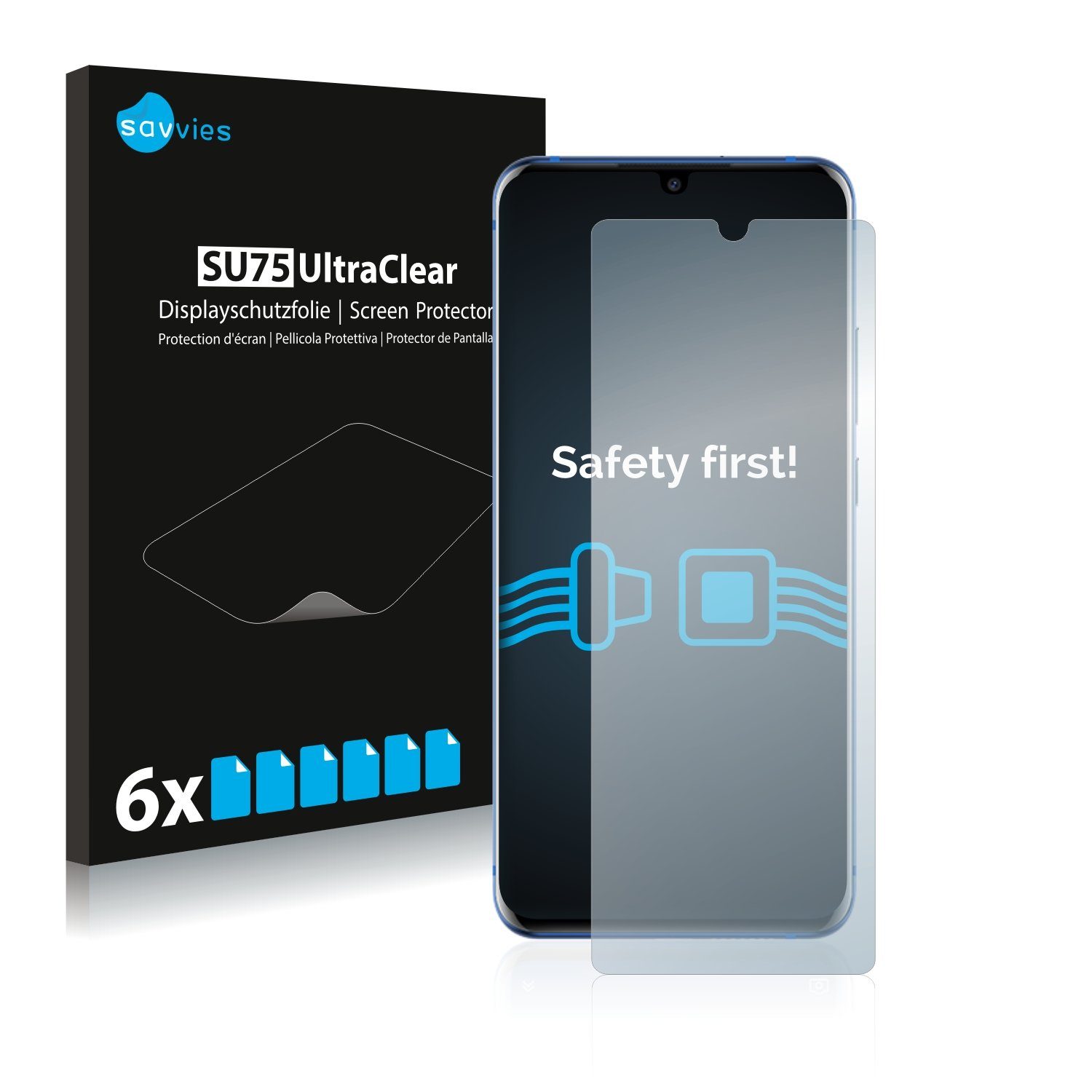 Savvies Schutzfolie für ZTE Axon 10s Pro, (6 Stück), Folie Schutzfolie klar