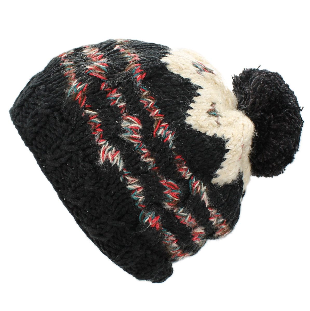 dy_mode Strickmütze Damen Bommelmütze im Norweger-Look Strickmütze Grobstri günstig online kaufen