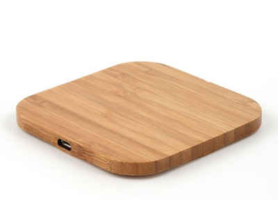 Shopbrothers »Kabellose Ladegeräte Qi Ladestation Wireless Charger 15W Holz« Induktions-Ladegerät (1, Pack, Holzdesign)