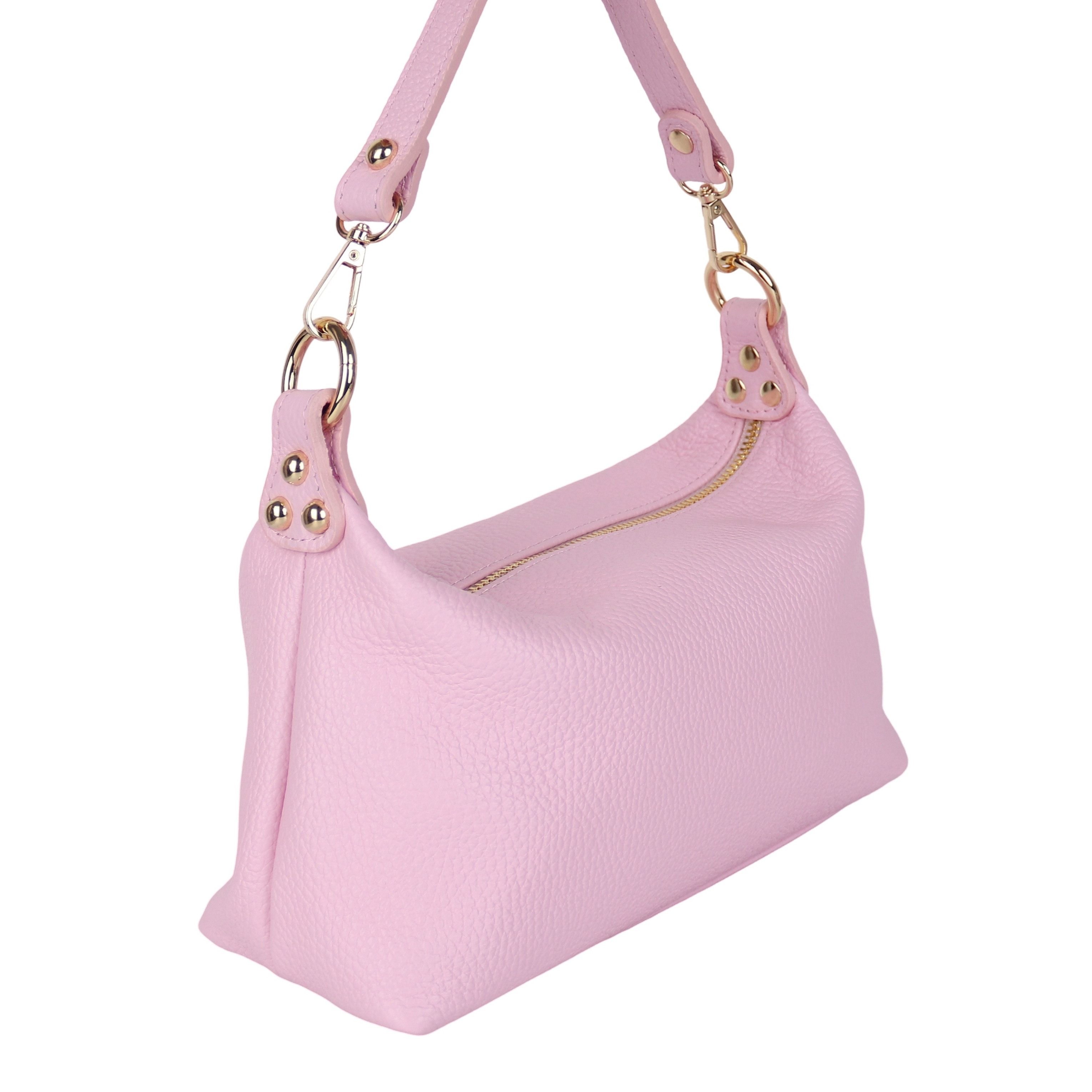 MIRROSI Schultertasche Damen Achseltasche Umhängetasche Echtleder, Made in Italy
