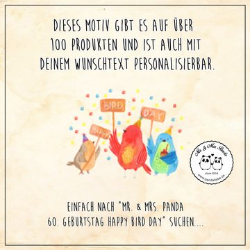 Mr. & Mrs. Panda Getränkeuntersetzer 60. Geburtstag Happy Bird Day - Weiß - Geschenk, Vögel, Party, Happy, 1-tlg., Robustes Material