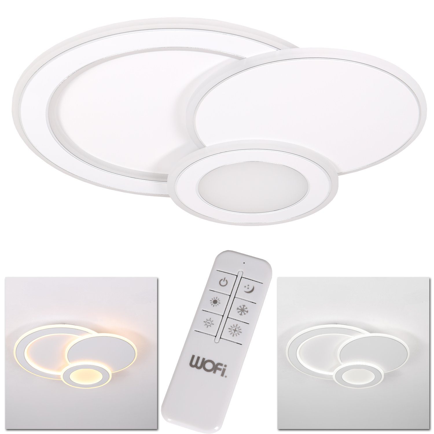 Home4Living LED Deckenleuchte Deckenlampe rund 1flg. 36W Wohnzimmerlampe modern, inkl. Leuchtmittel, Memoryfunktion