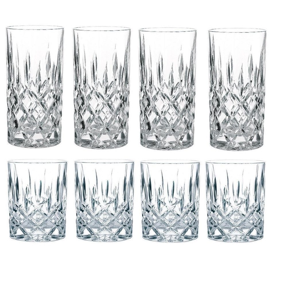 Longdrinkglas Nachtmann Nobelesse Set 4X Whiskybecher + 4X Longdrink Gläser