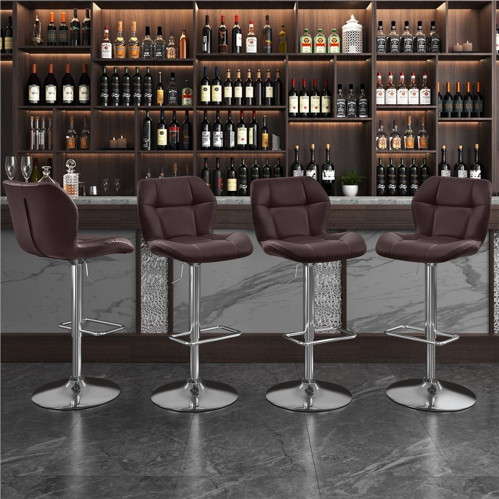 Yaheetech Barhocker 360° Drehbare Hocker mit Fußstütze (2 St), 1/2/4/6er-Set Barstühle Küchenstühle Bistrohocker höhenverstellbar