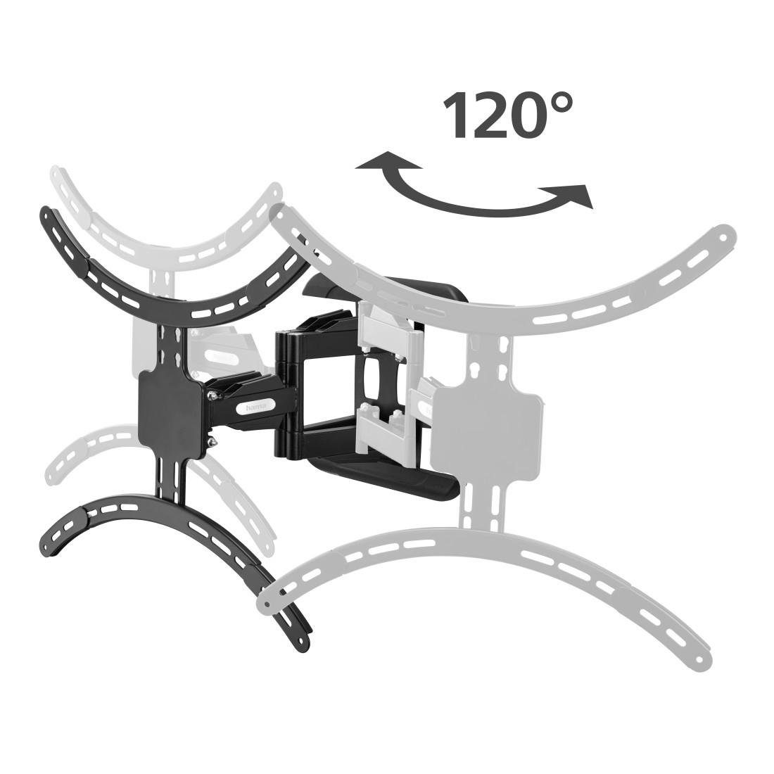 229cm schwenkbar TV-Wandhalterung, 90 Wasserwaage 6,6cm Wandhalter Zoll, bis 120°Wandabstand (bis TV-90“ kg integriert) bis 50 Hama