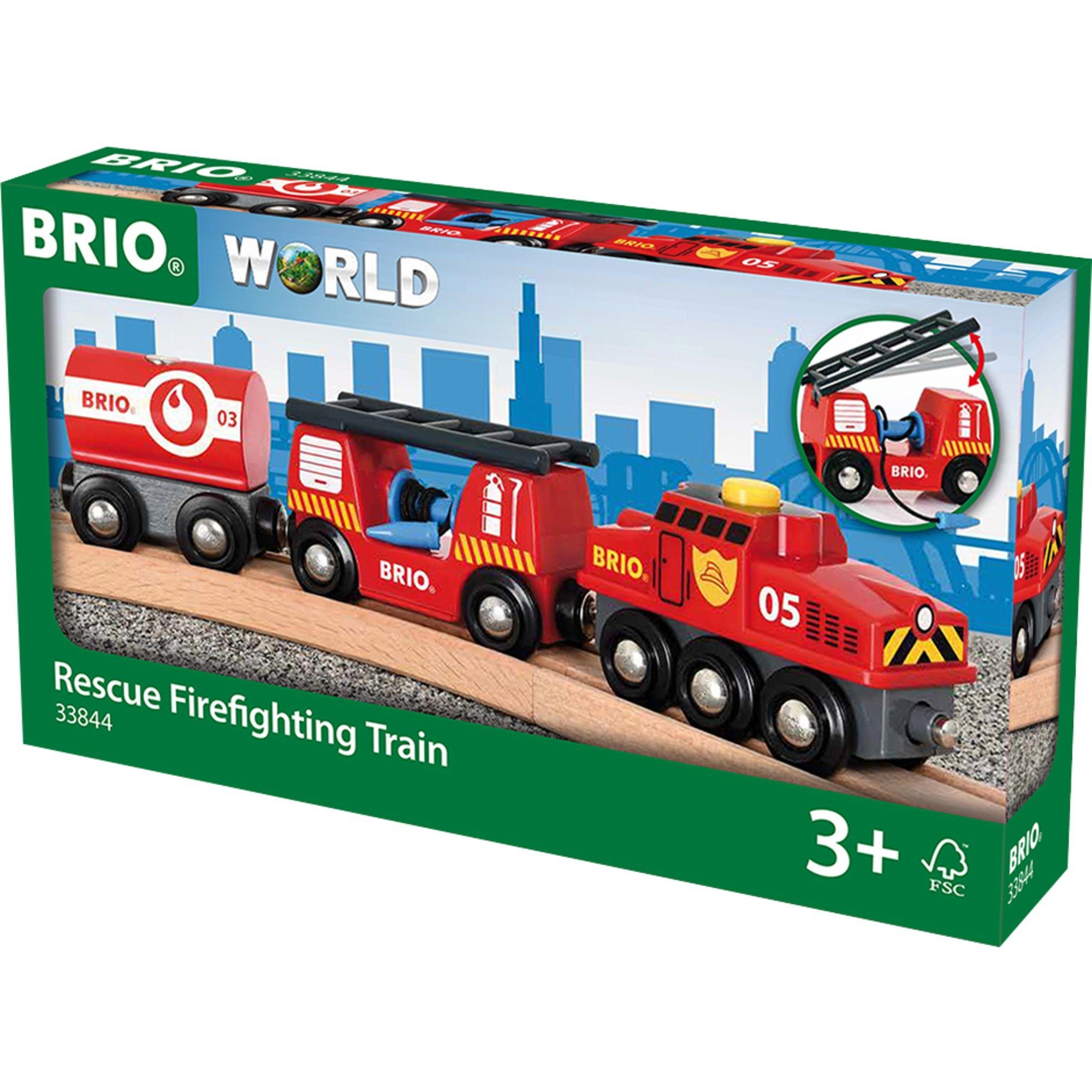 BRIO® Spielzeugeisenbahn-Set BRIO World World Feuerwehr-Löschzug, Spielfahrzeug