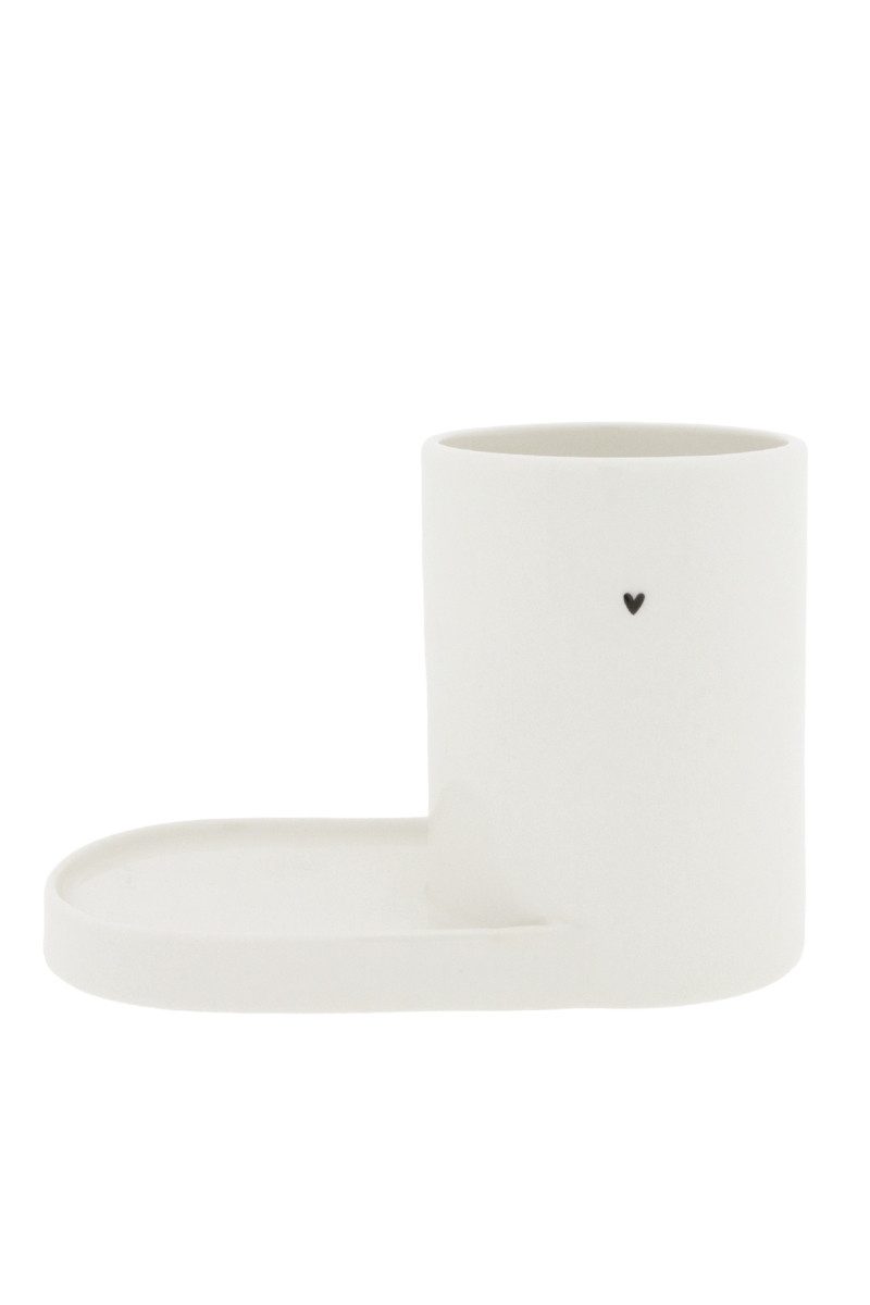 Bastion Collections Aufbewahrungsdose Utensilienhalter - HERZL - weiß