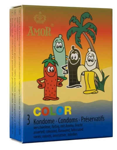 Amor Kondome AMOR Color / 3 pcs content, 1 St., verschiedene Farben und Arome