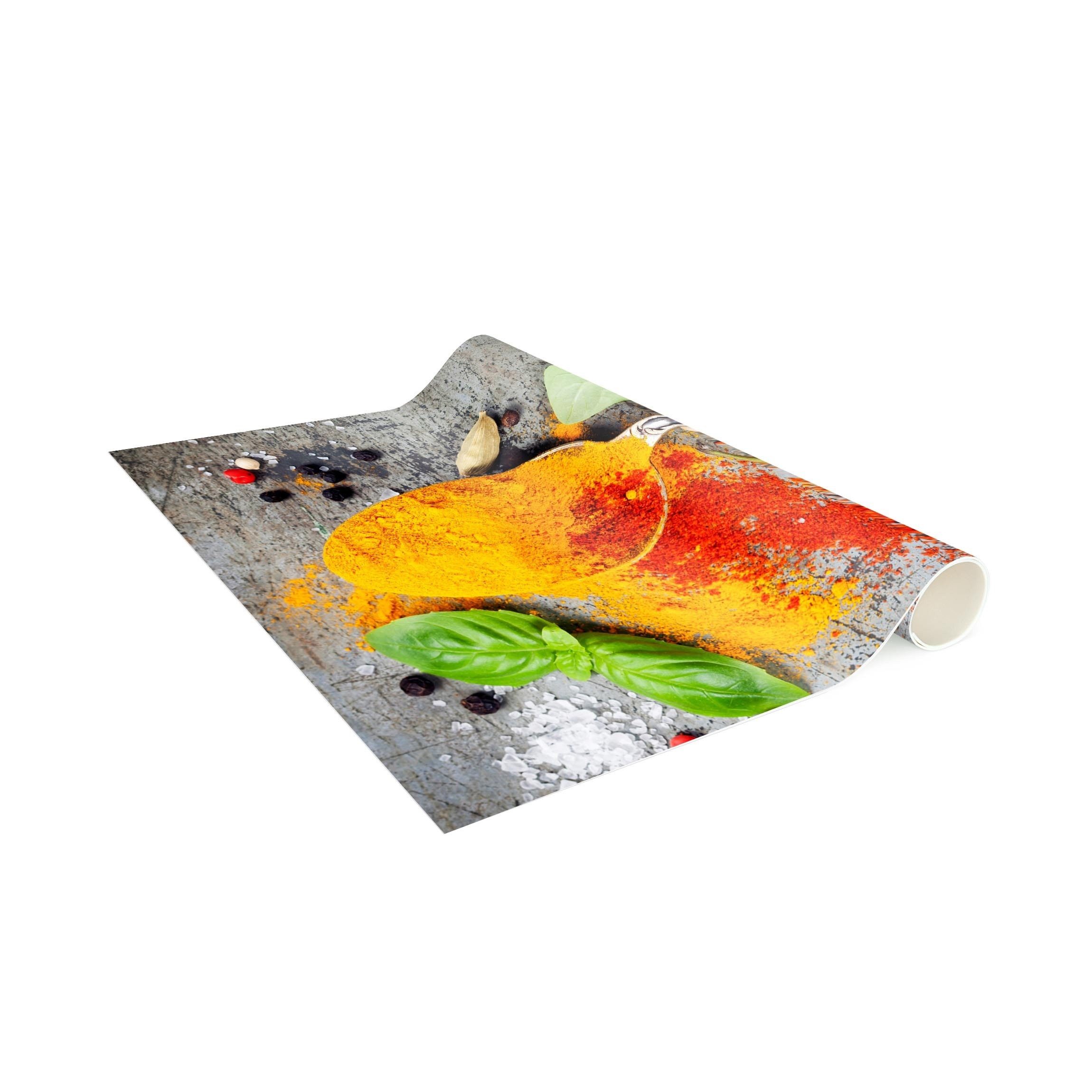 Bilderdepot24 Teppich Teppich Vinyl Küchenmatte Küche Orient lang modern funktional, Läufer - orange glatt, nass wischbar (Spritzer, Tierhaar) Saugroboter & Bod – Bild 5 von 5