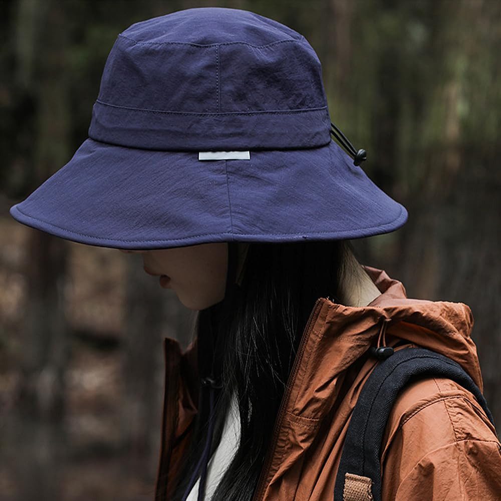 Bextsrack Sonnenhut Sommerhut Fischerhut mit Kinnriemen Wasserdichter Eimer Anglerhut Für Männer und Frauen