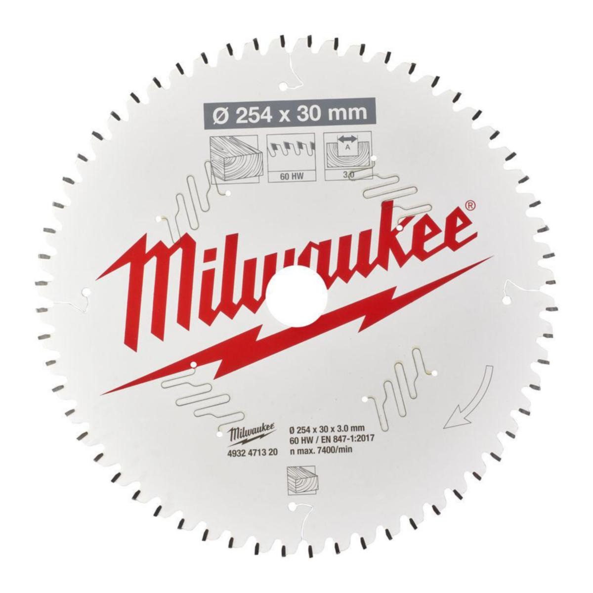 Milwaukee Kapp- und Gehrungssäge MILWAUKEE KREISSÄGE 254x30x3,0x60z CSB