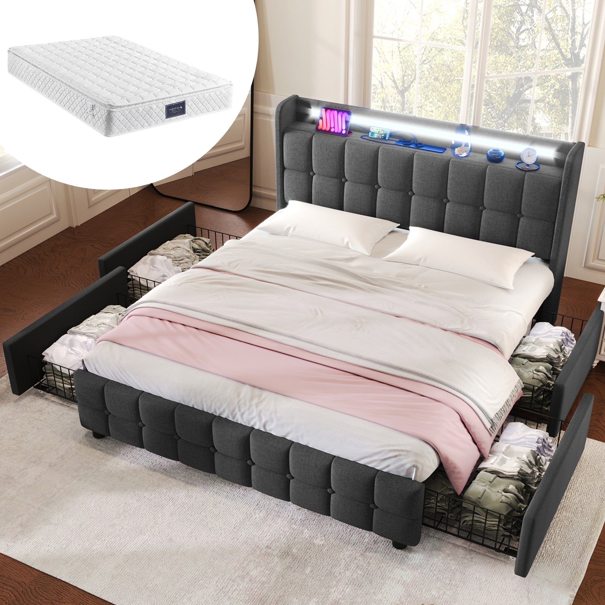HAUSS SPOLE Polsterbett Polsterbett Doppelbett Funktionsbett günstig online kaufen