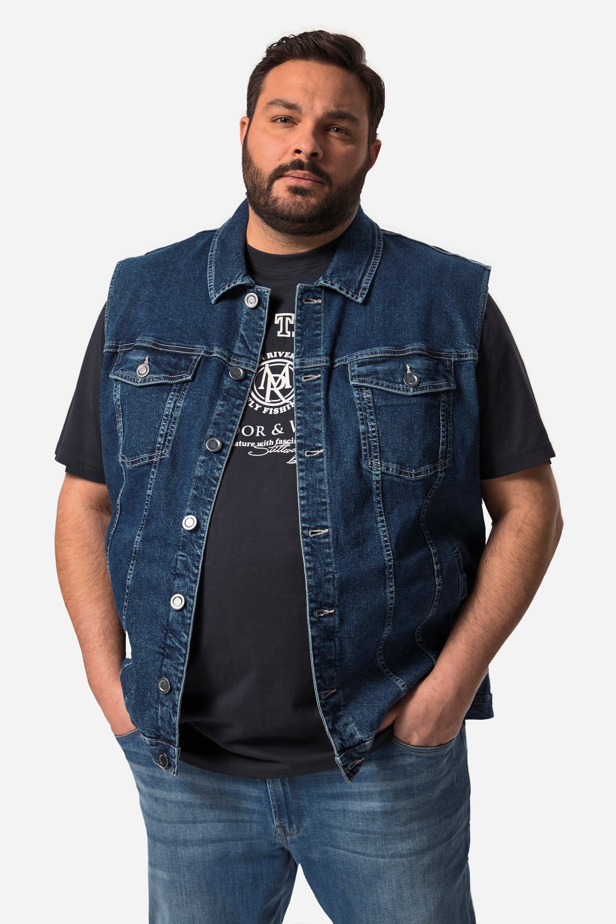 John F. Gee Funktionsweste John F. Gee Jeansweste stonewashed 4 Taschen