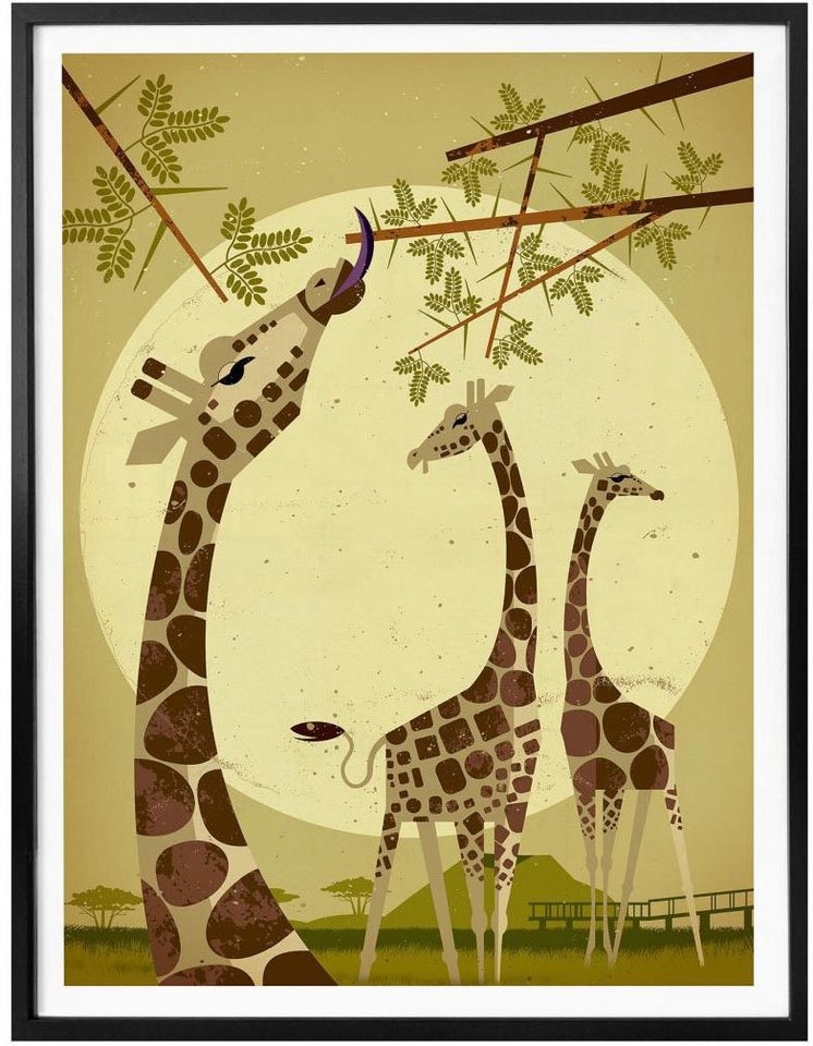 Wall-Art Poster Giraffes, Tiere (1 St), Poster, Wandbild, Bild, Wandposter