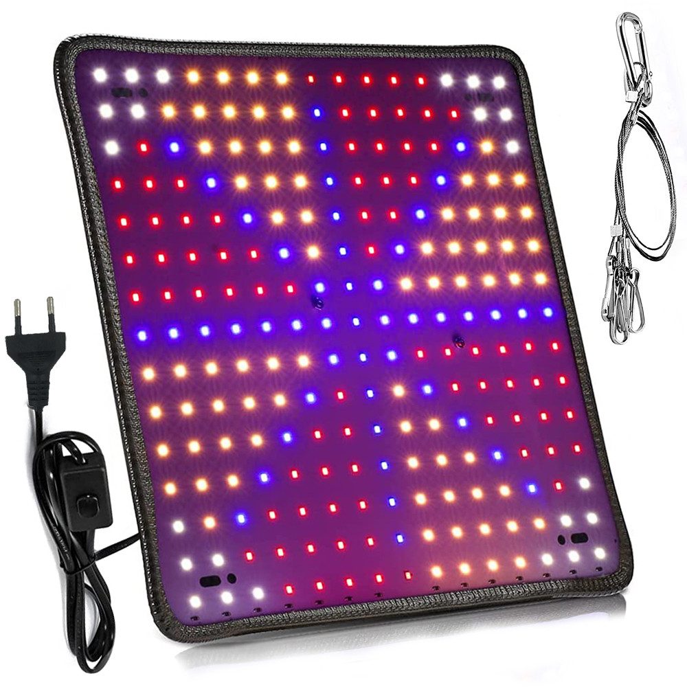 Rosnek Pflanzenlampe Vollspektrum 256 LEDs mit Schalter, Hydroponik & Indoor, Vollspektrum-B, LED fest integriert, Für Setzlinge, Sukkulenten, Gemüse & Blumen, Gewächshaus geeignet