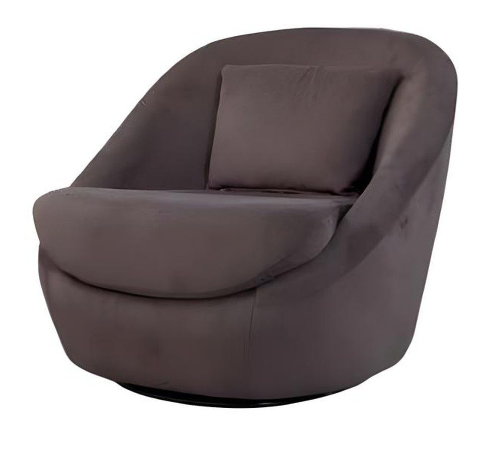 Xlmoebel Loungesessel Drehbarer Lounge Sessel in Braun mit gepolsterten Armlehnen (1-St., Drehbarer Lounge-Sessel), Made in Europa