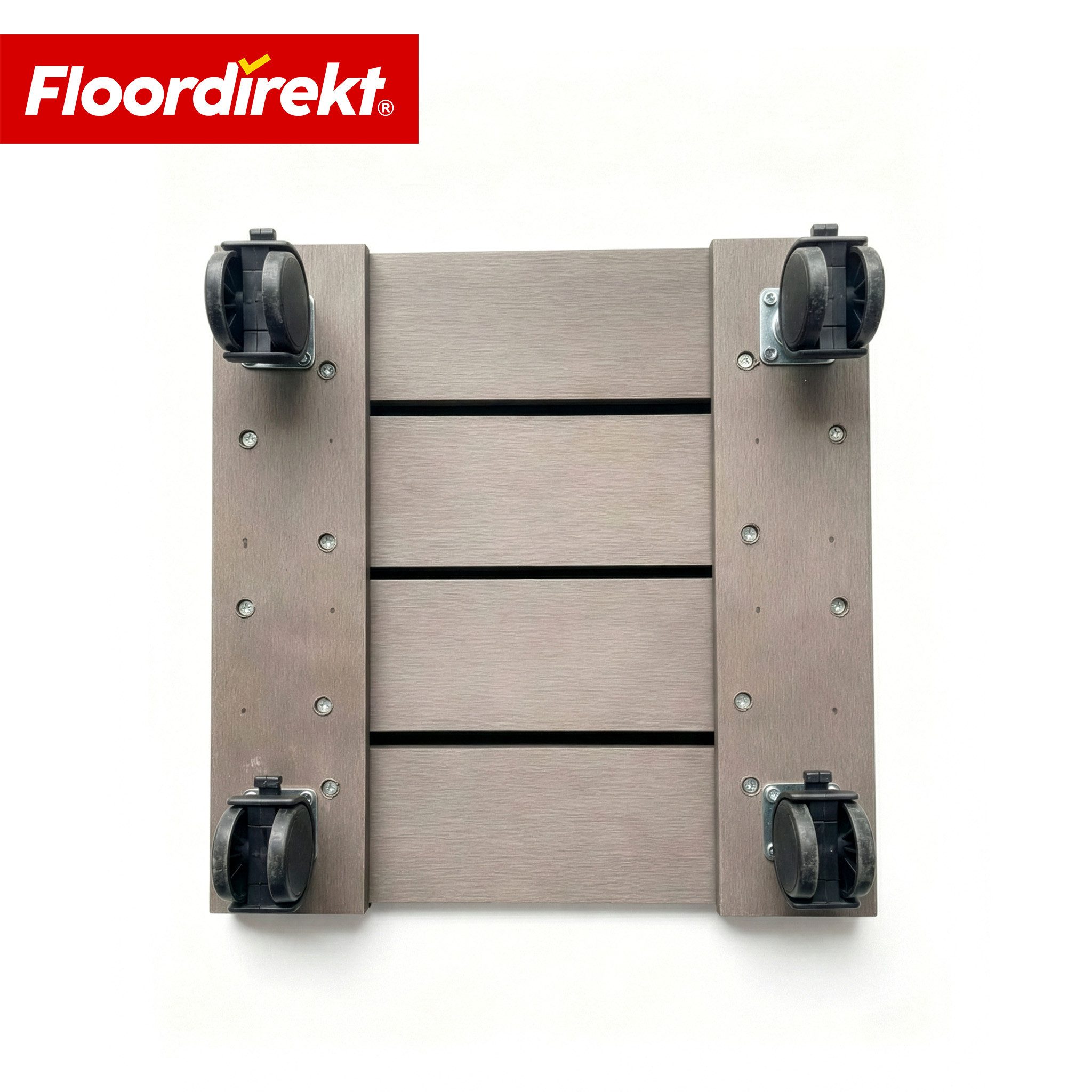 Floordirekt Pflanzenroller Marquis, eckig aus WPC 30x30 cm, mit Bremse, Rolluntersetzer bis 80 kg, (1-St), stabile 360 Grad Lenkrollen, ideal für Blumentöpfe & Pflanzkübel