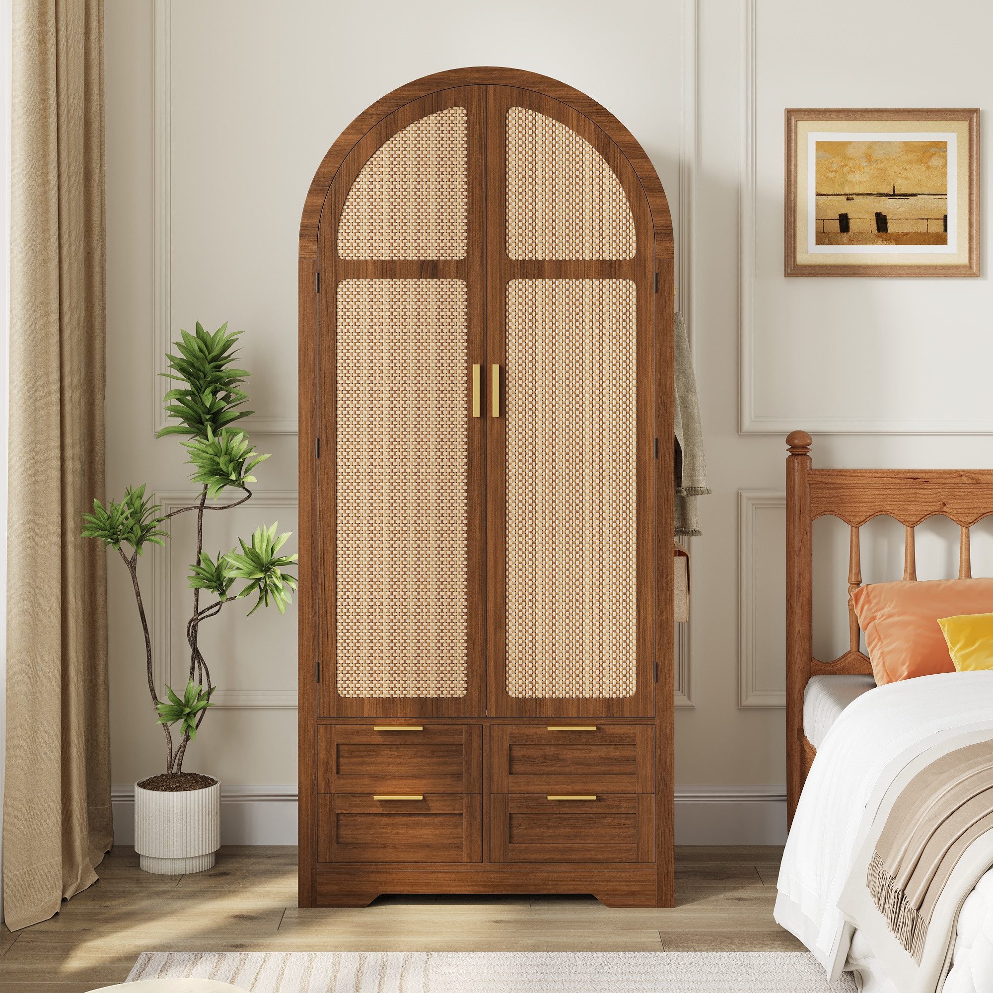 STILVORA Kleiderschrank mit Schubladen Wäscheschrank Schlafzimmerschrank mit Kleiderstange (Packung, 1-St., Großzügiger Stauraum,Mit Kleiderstange und Schubladen) Luxuriöser Kleiderschrank, für Schlafzimmer und Eingangsbereiche
