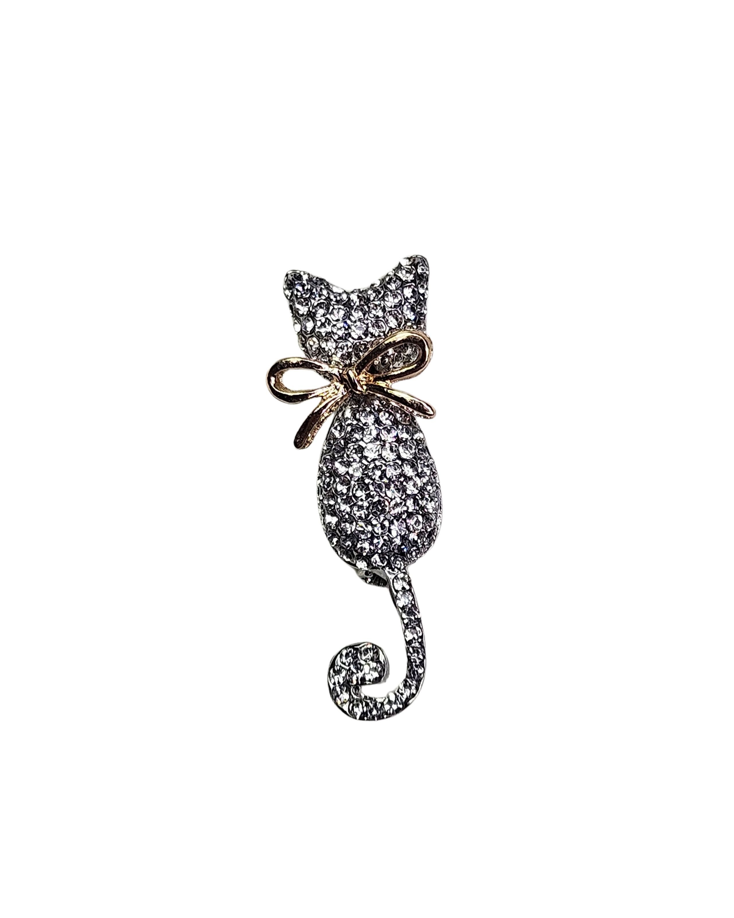 MayTree Brosche "Katze mit Schleife", mit Strass (Stück, 1-tlg), Metallbros günstig online kaufen