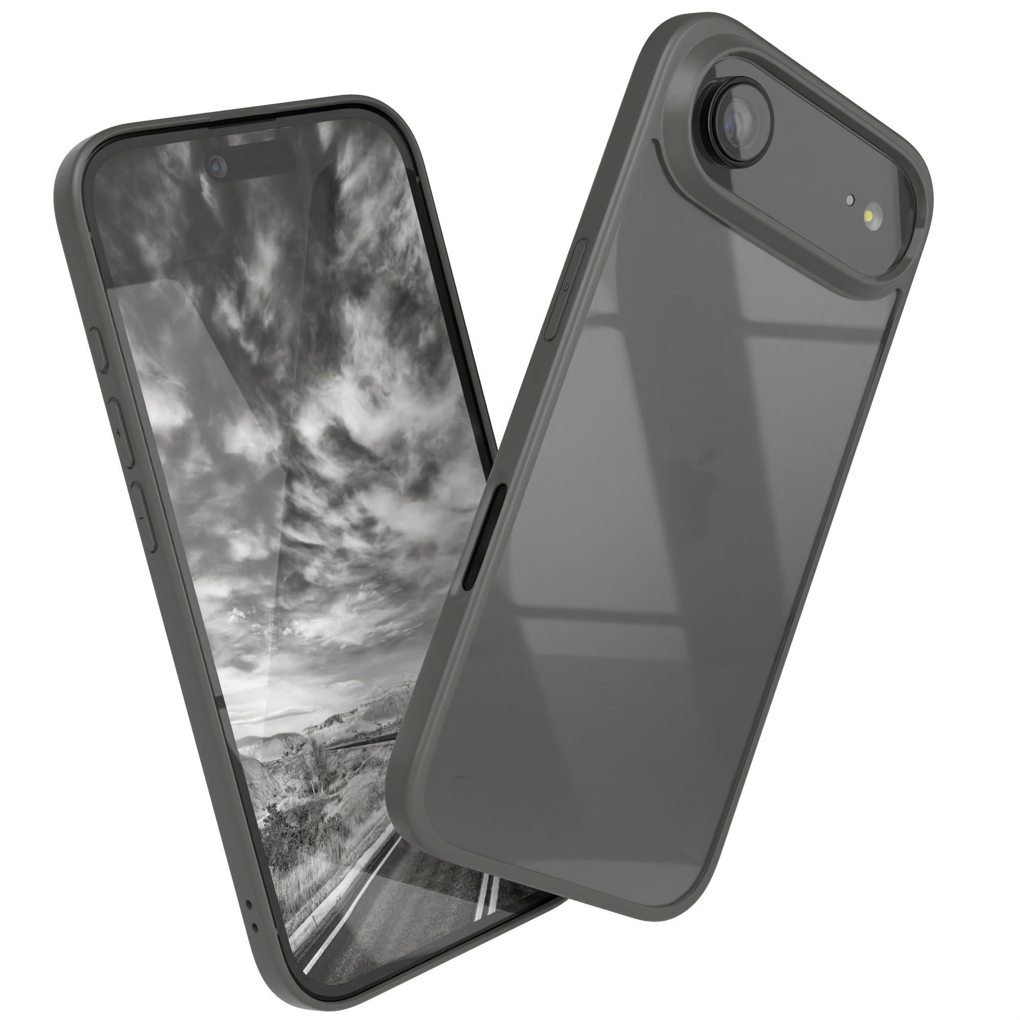 EAZY CASE Handyhülle Bumper Case für Apple iPhone Air 6,5 Zoll, Schutzhülle mit Kameraschutz transparent stoßfestes Backcover Grau