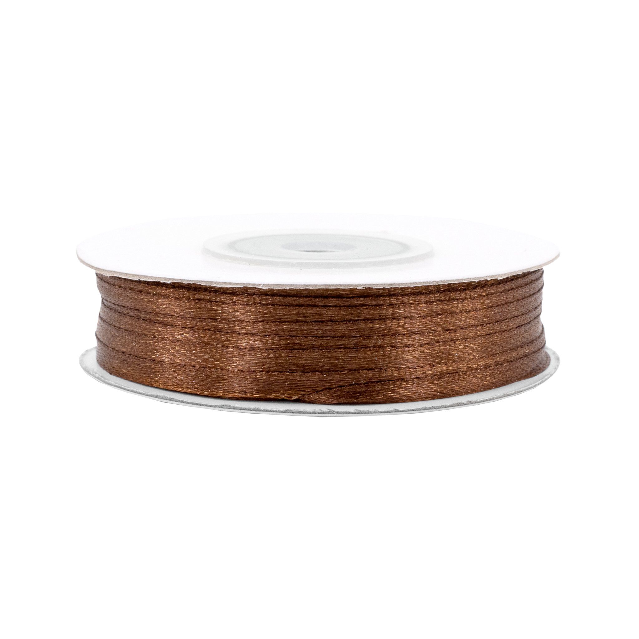 Creativery Satinband, Satinband 3mm x 50m Rolle Braun