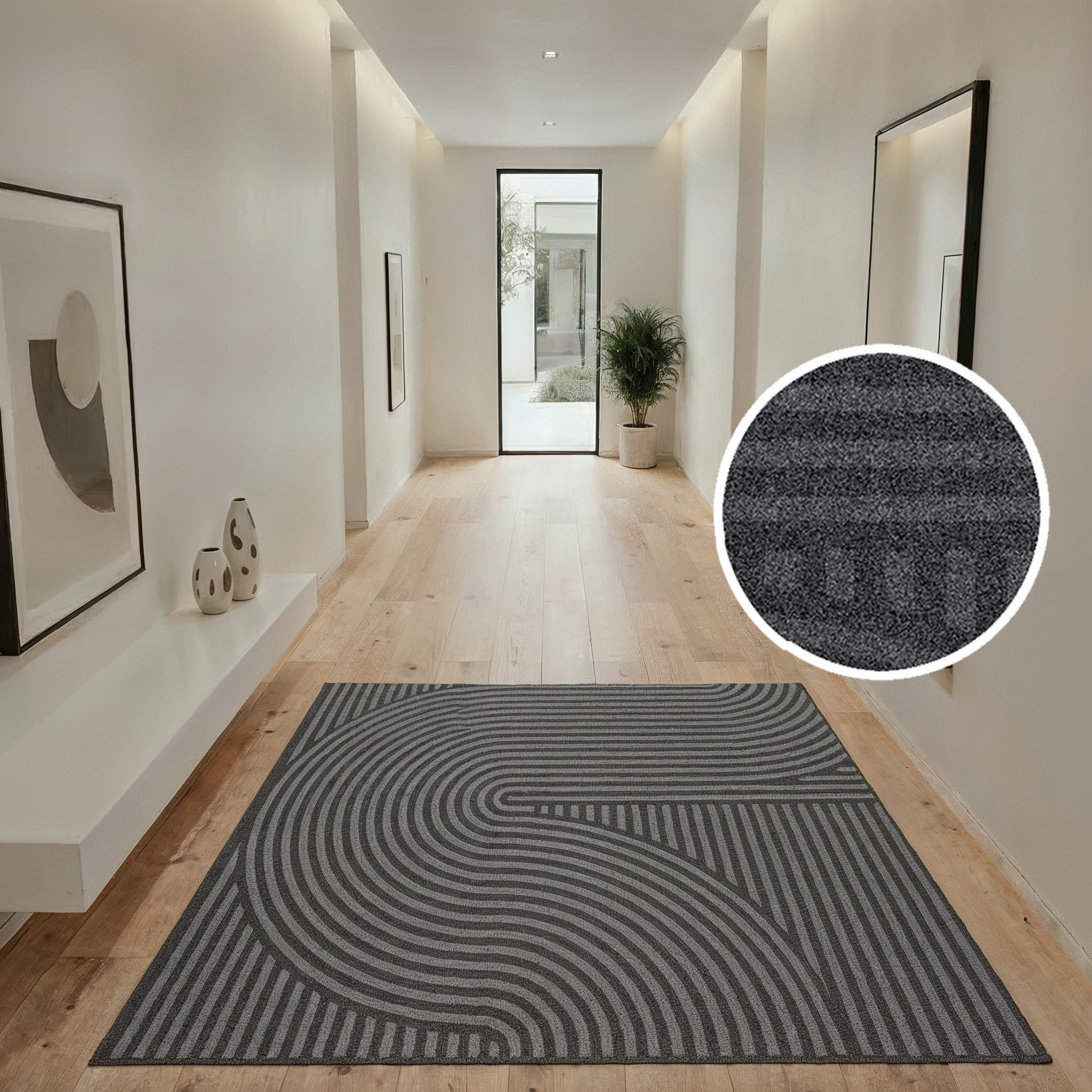 OTTO home Fußmatte Sammo, Schmutzfangmatte, Teppich, für Hausflur und Wohnbereiche, rechteckig, Höhe: 5 mm, Indoor, Eingangsmatte, Design, Scandi, Zen, rutschfeste Unterseite