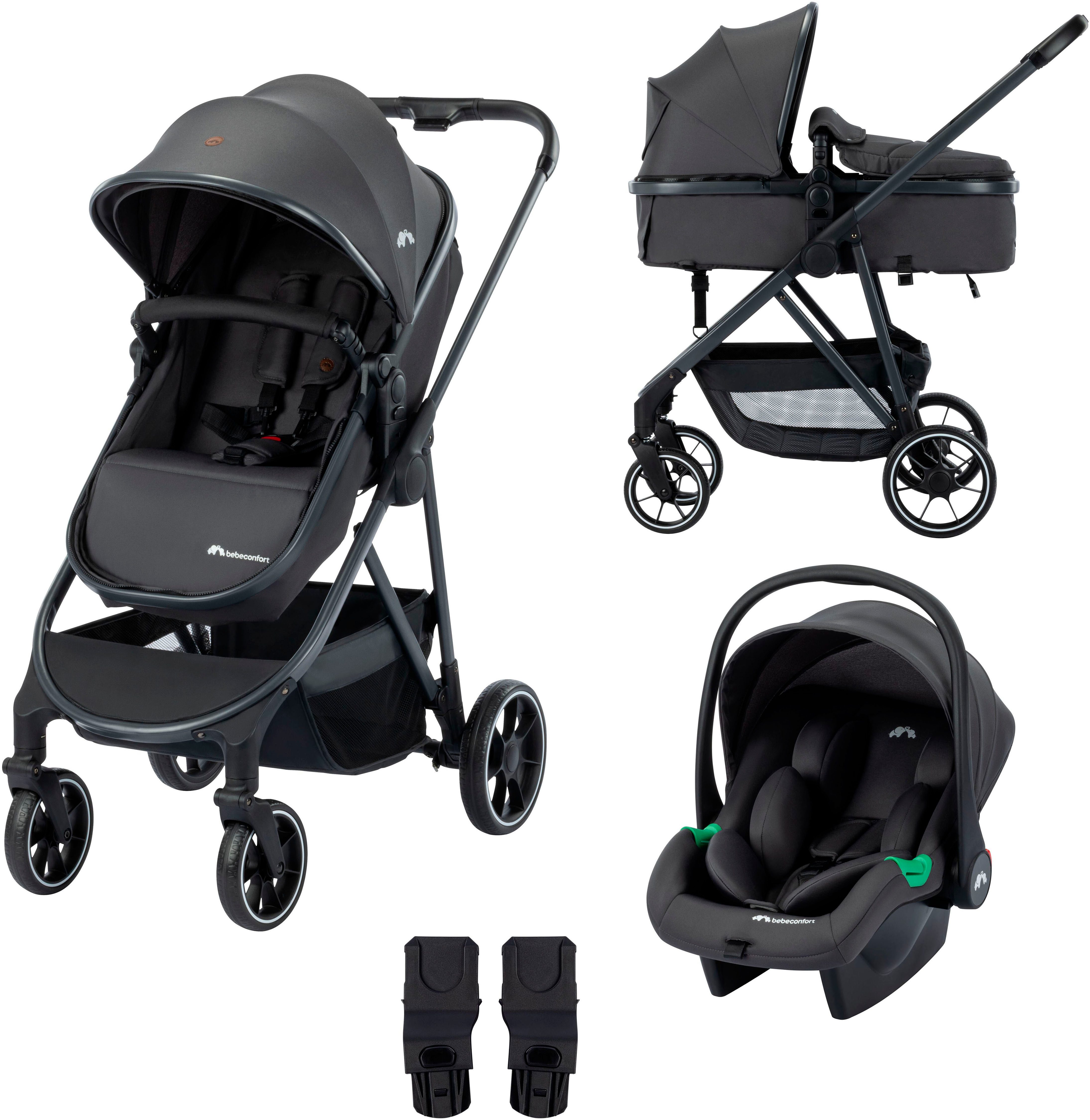 Bebeconfort Kinder-Buggy Brume TRIO, inkl. Babyschale, Regenschutz, Winddecke und Kindersitz-Adapter
