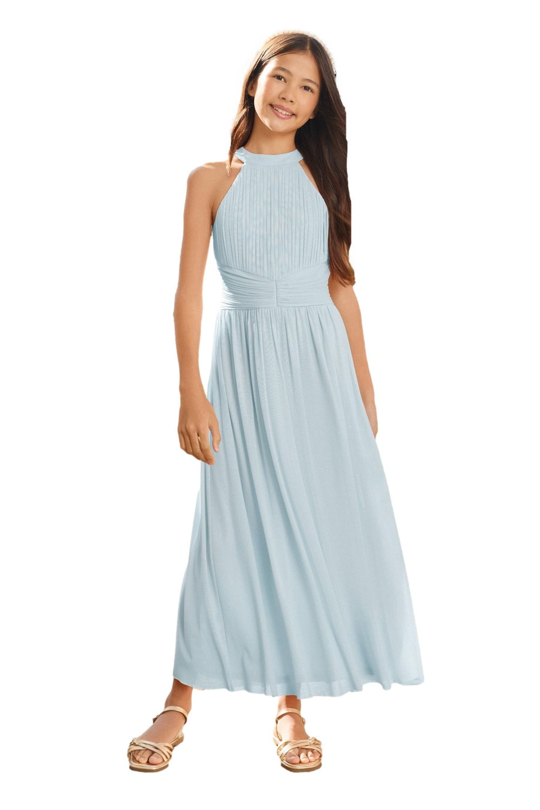 LIPSY Plisseekleid Lipsy Plissiertes, festliches Neckholder-Maxikleid (1-tlg)
