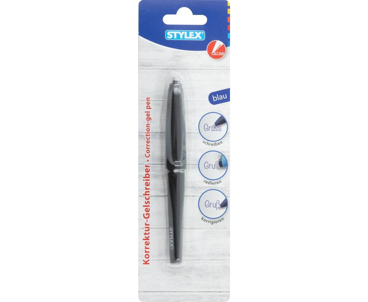 Kugelschreiber Korrektur-Gelschreiber / blauschreibend 0,7 mm / Farbe: schwarz