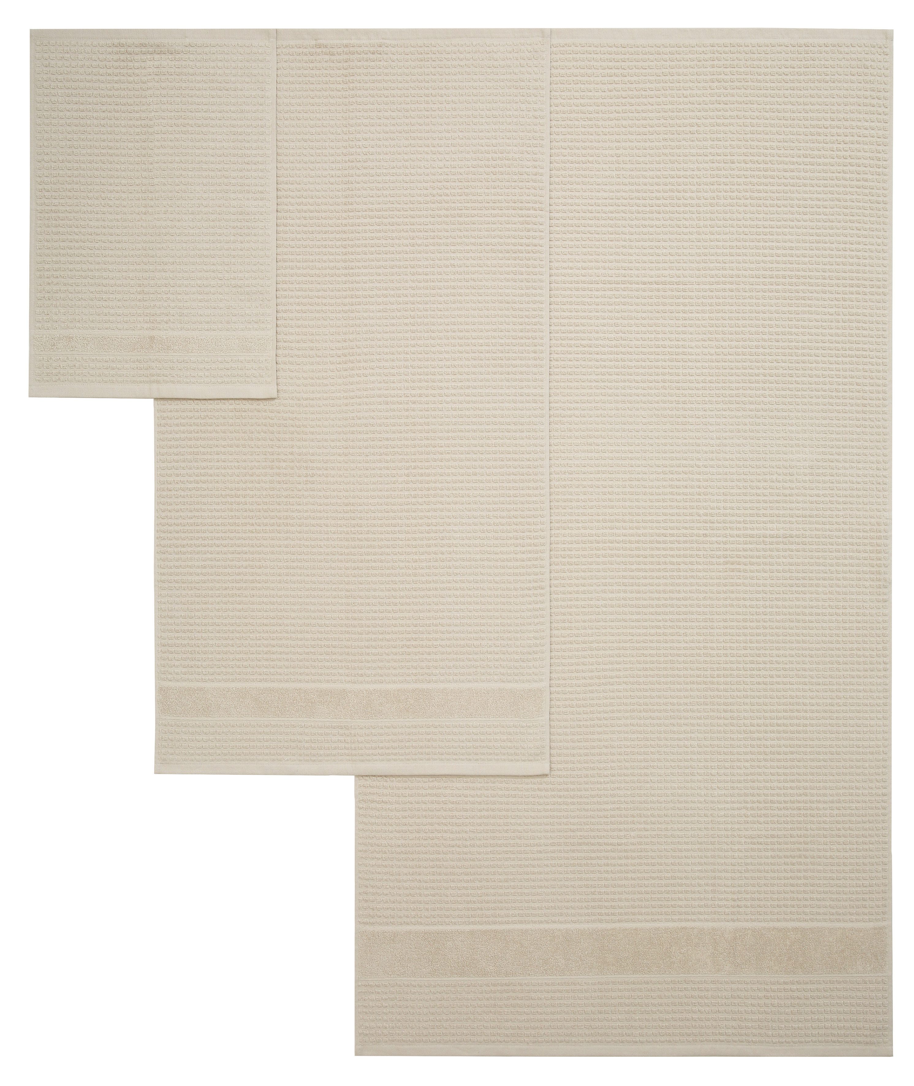 KangaROOS Handtuch Set Summer, Duschtuch, Handtuch, Gästeücher, Frottier (Set, 5-St), einfarbiges Handtuch-Set aus 100% Baumwolle, Hoch-Tief-Effekt