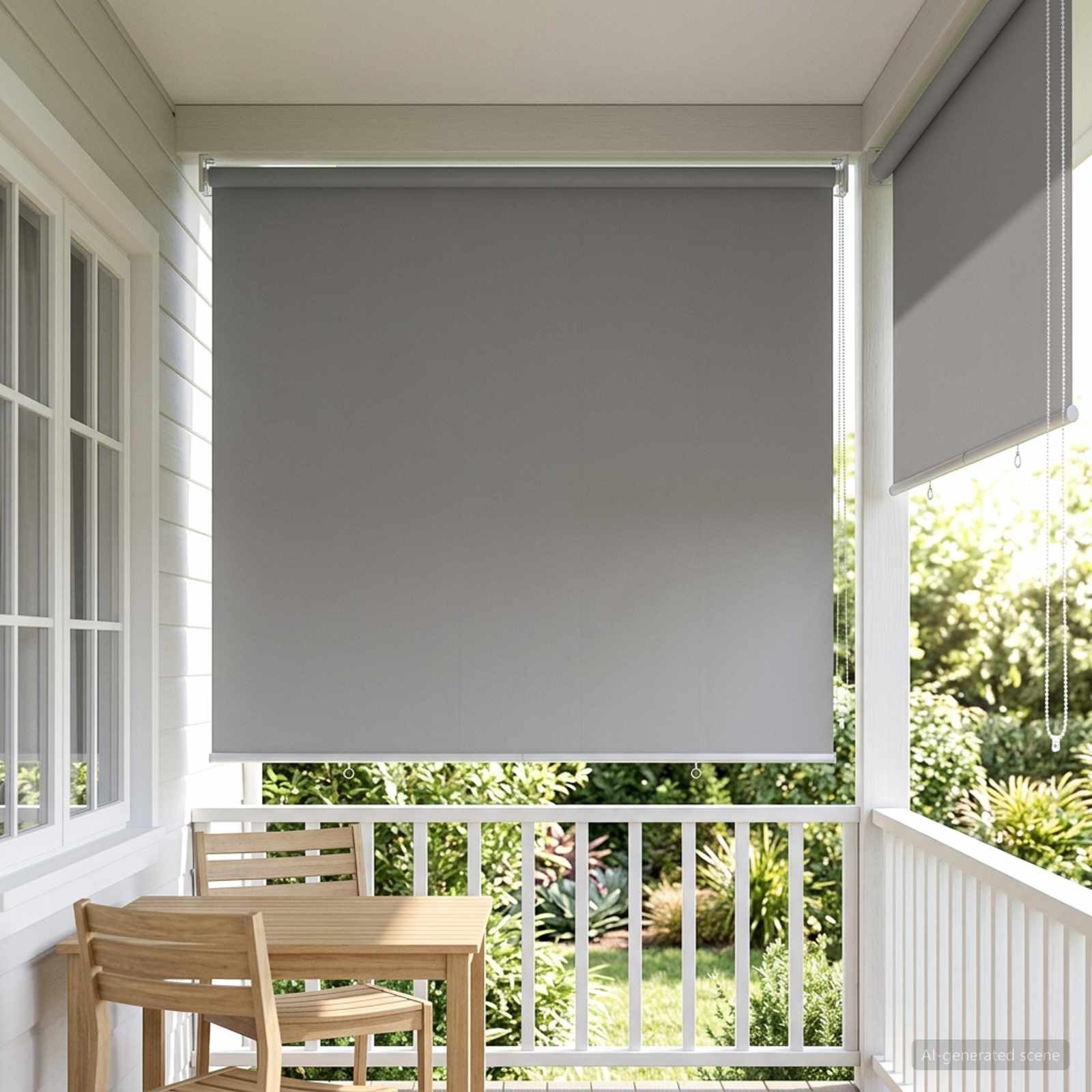 Rollo Außen-Rollos mit UV-Schutz Hellgrau 145 x 140 cm (B x H), vidaXL