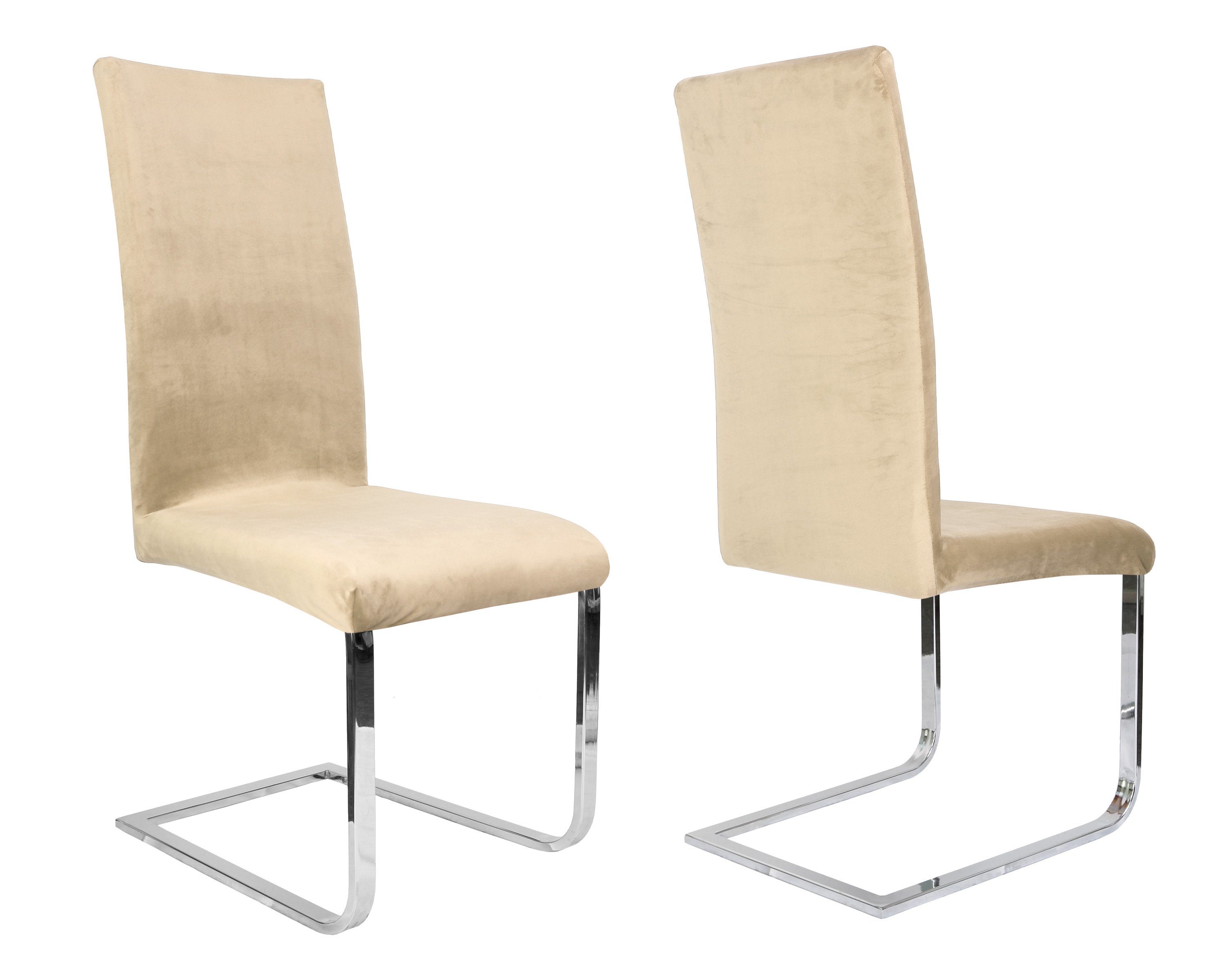 Beautex Stuhlhusse 4er Set LEA Stuhlhusse, elastische Uni Stretch-Husse Samt Mikrofaser