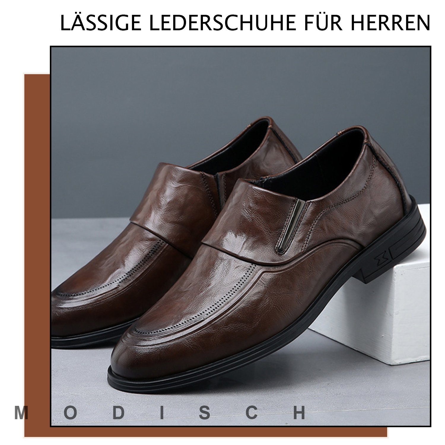 Daisred Herren Braun Slipper Schuhe Business CasualSchuhe