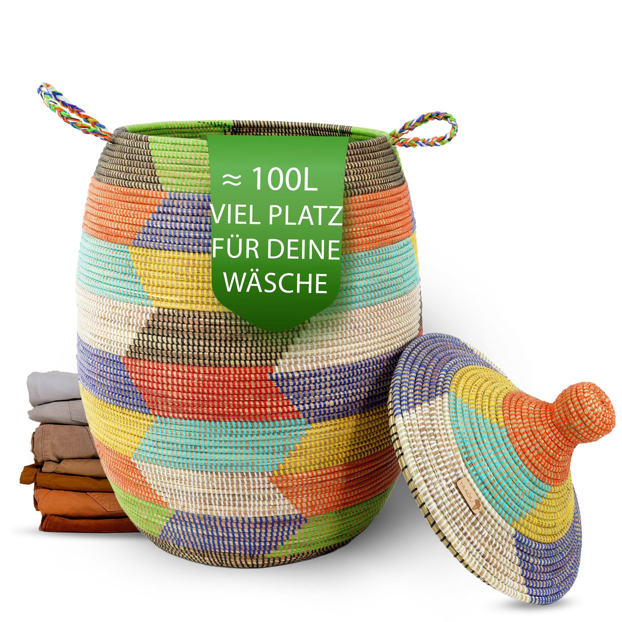 YAADU Wäschekorb mit Deckel 100L – Wäschesammler, Wäschetruhe, Aufbewahrung günstig online kaufen