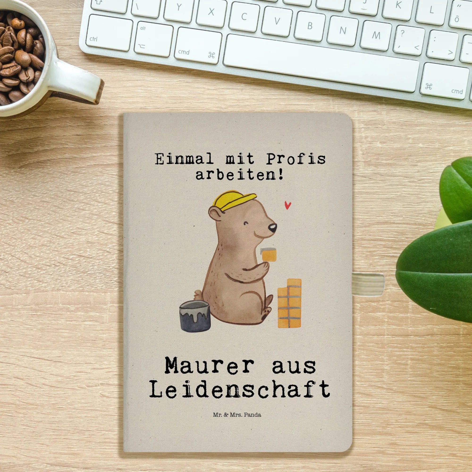 Thumbnail - Mr. & Mrs. Panda Notizbuch Maurer Leidenschaft - Transparent - Geschenk, Danke, Notizheft A5, Au Mr. & Mrs. Panda, Inspi...
