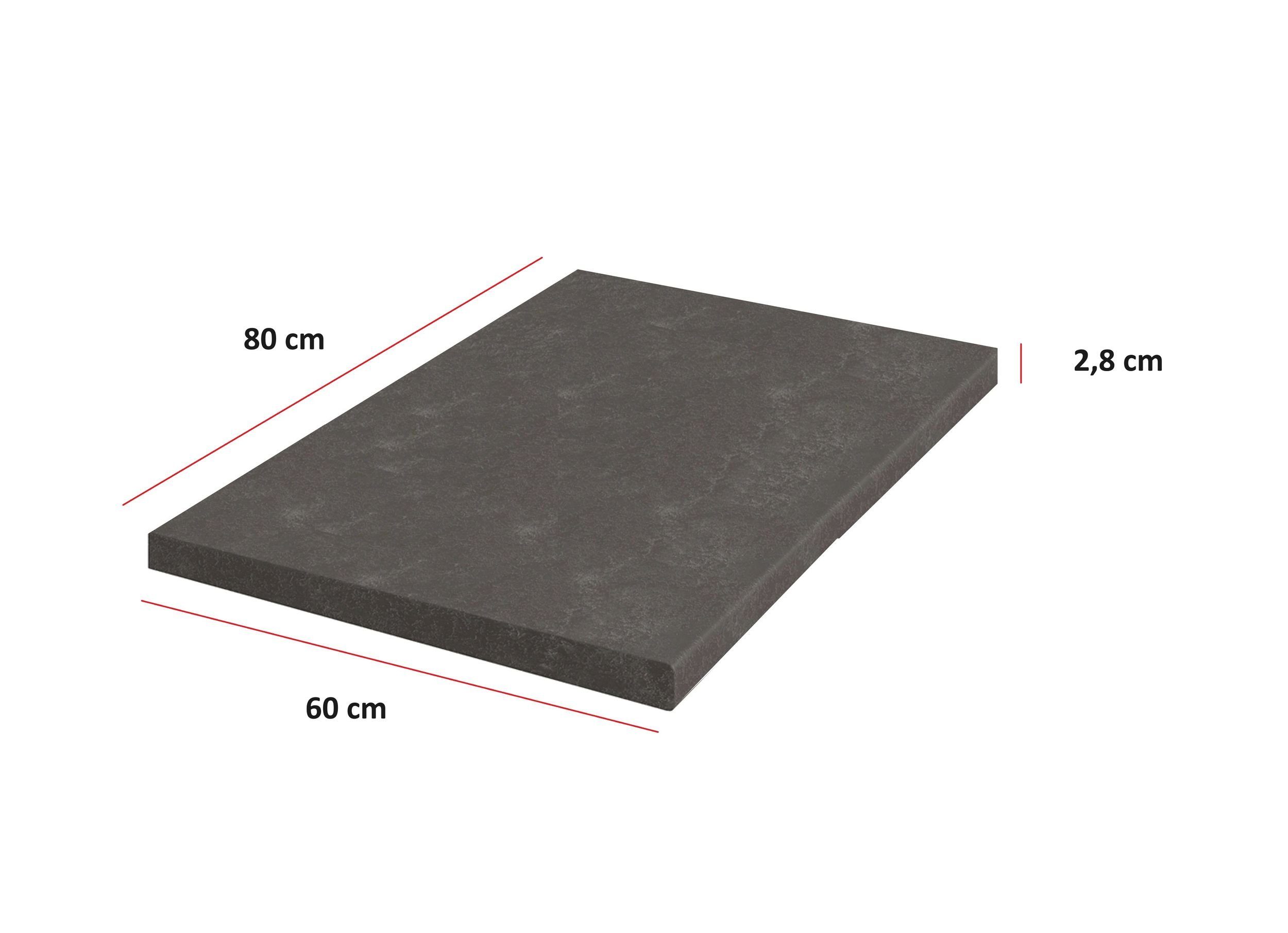 Küchen-Preisbombe Arbeitsplatte Dekor Metallic Brown Küche Bianca Grey Rose Küchenzeile Einbauküche (1, 1 St), Breite 80 cm / Tiefe ca. 60 cm / Stärke ca. 2,8 cm