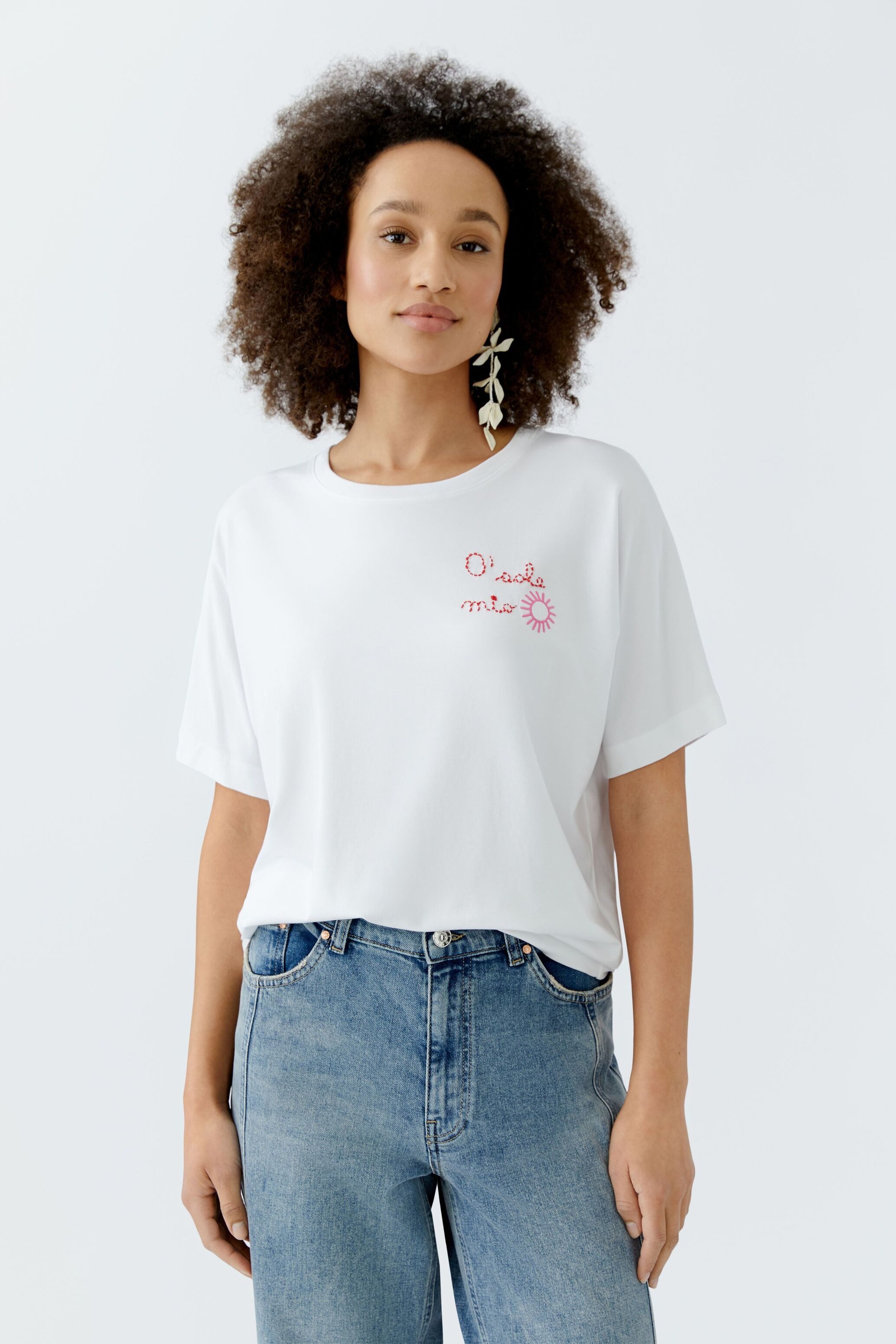 Oui T-Shirt T-Shirt elastische Baumwoll- Modalmischung günstig online kaufen