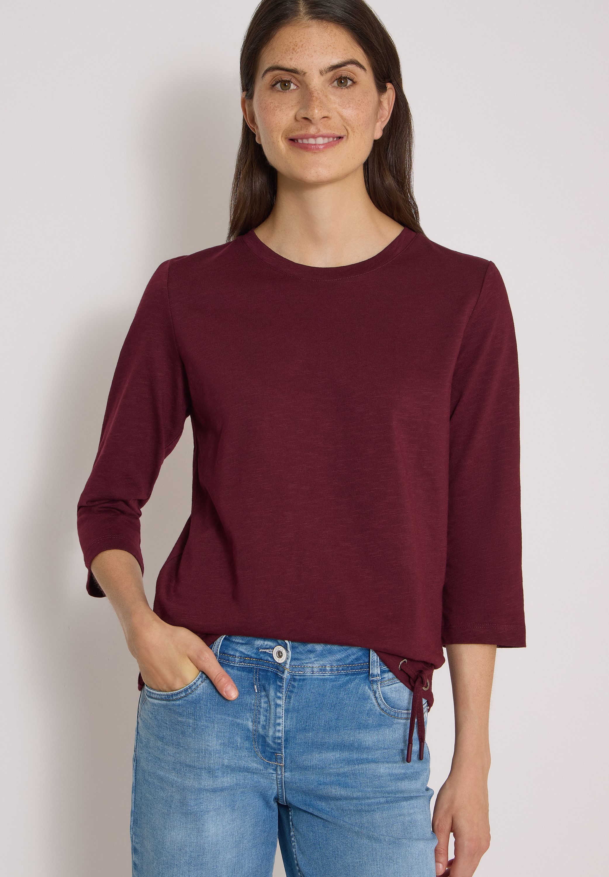 CECIL 3/4-Arm-Shirt in Unifarbe