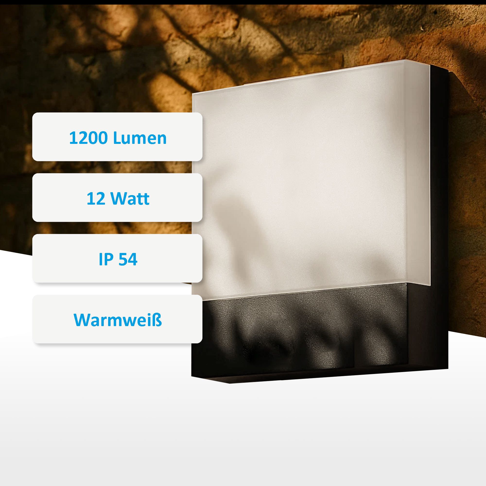 Maxkomfort Außen-Wandleuchte LED 1521, 12W Warmweiß, günstig online kaufen