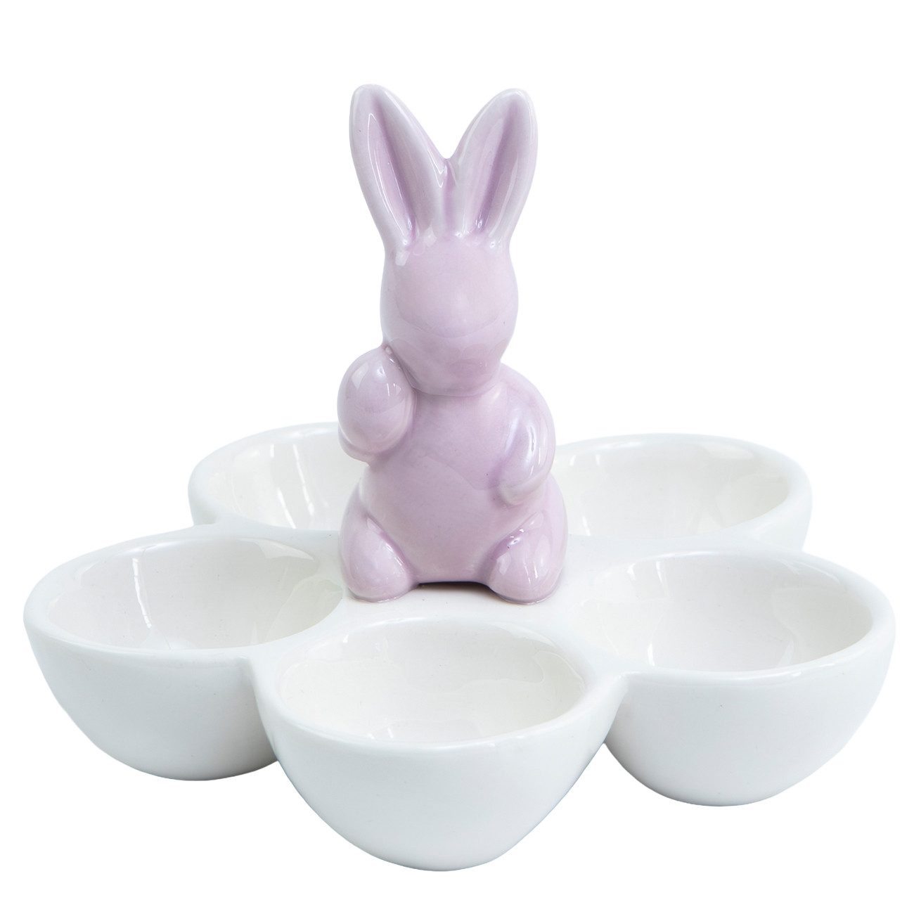 Geda Labels GmbH Eierkorb Bunny rosa, Keramik, (1-tlg), Rosa, 14x14x12, Hasenfigur als Griff