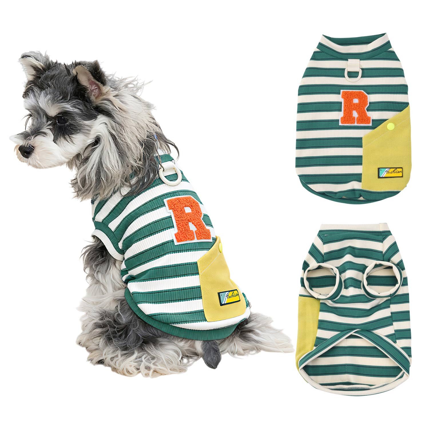 Refttenw Hundejacke Hund T-Shirt gestreift,Hundebekleidung,Kleine Hunde Kleidung