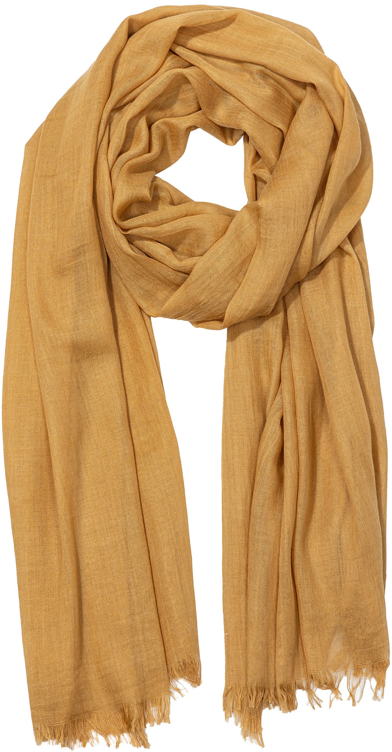 Modeschal SC514 Damen XL Vintage Schal mit kleinen Fransen