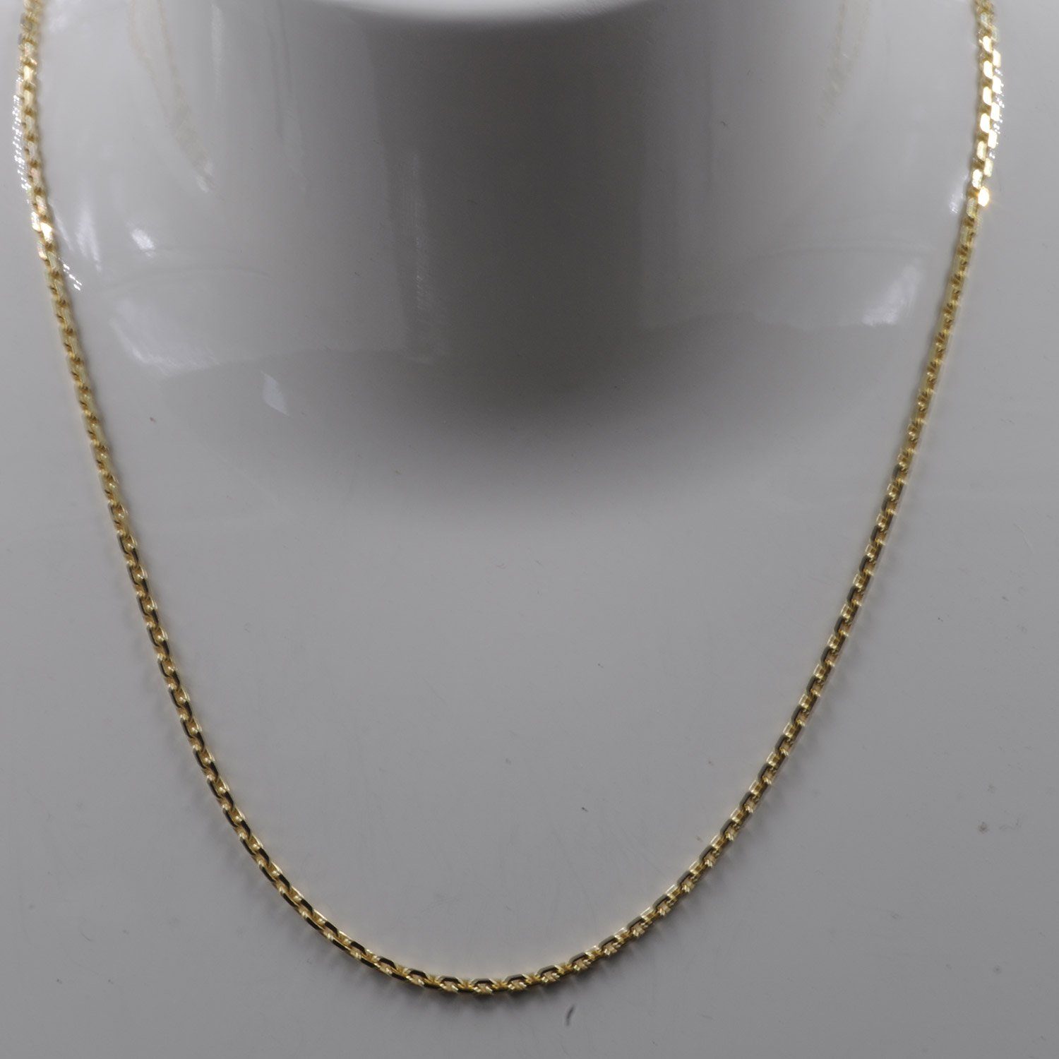 HOPLO Goldkette Ankerkette diamantiert Länge 45cm - Breite 1,9mm - 585-14 Karat Gold, Made in Germany