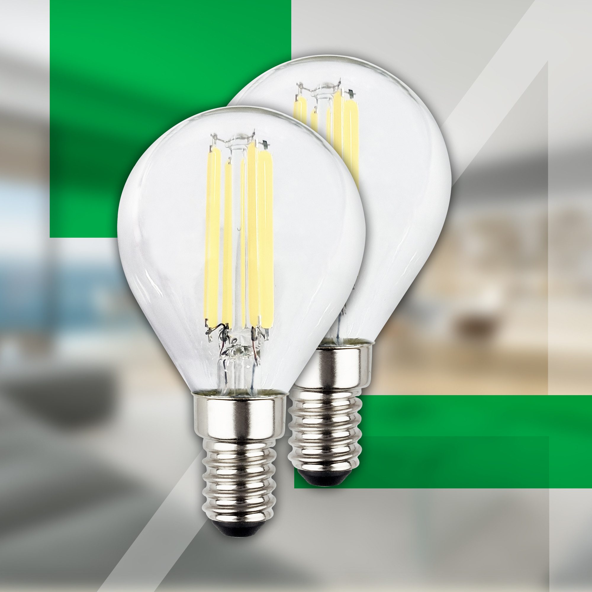 Briloner Leuchten LED-Leuchtmittel Ultraefizientes Leuchtmittel EEK A, E14 Tropfen, 2er Set, E14, Warmweiß, 4W, 840 Lumen, 3000K – Bild 2 von 5