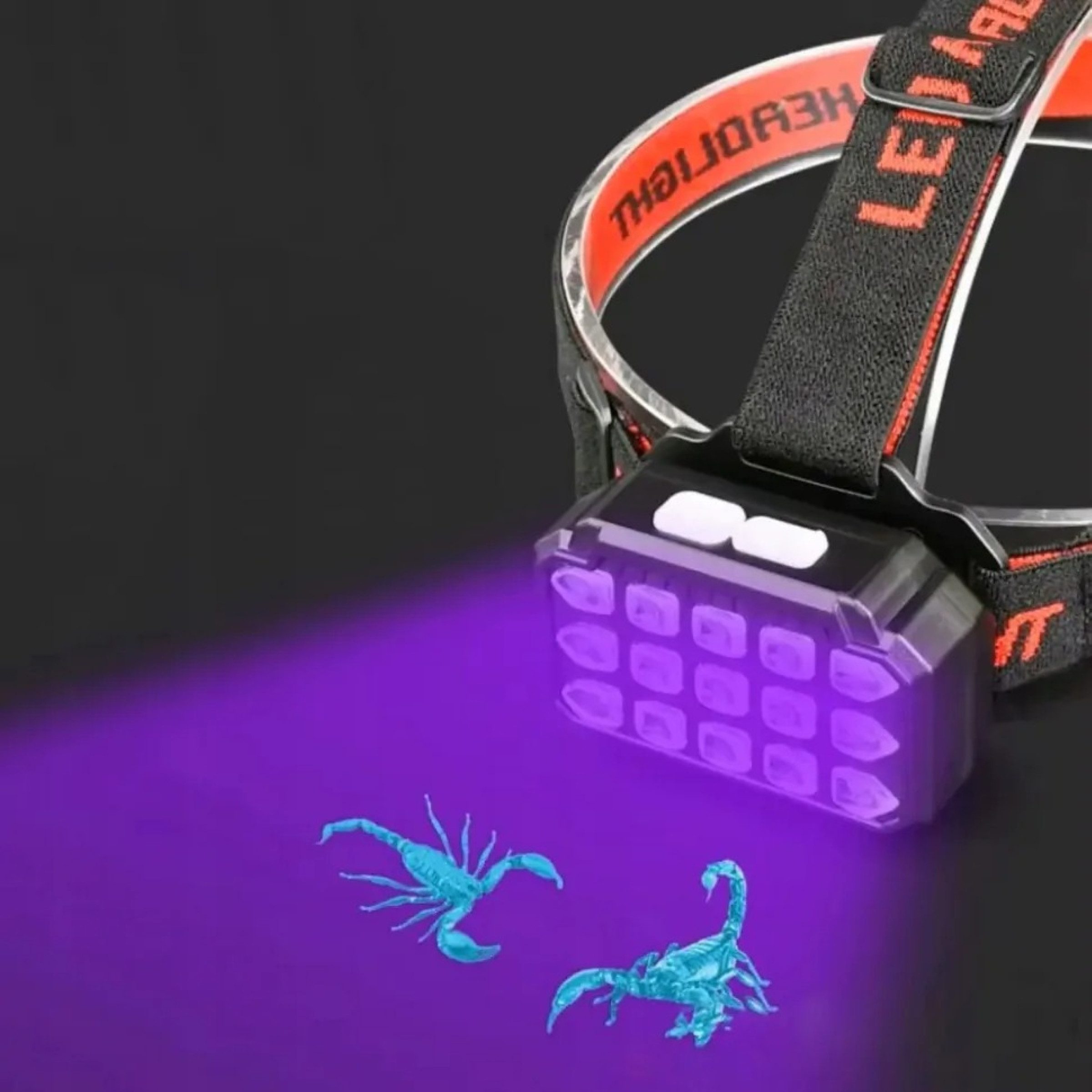 GENETIC System LED Stirnlampe UV LED Stirnlampe USB wiederaufladbar 1200mAh mit UV Licht IPX4 (LED Stirnlampen Set USB wiederaufladbar mit UV Licht und Zubehör Komplett, USB Stirnlampe mit UV LEDs Akku Ladekabel Stirnband Outdoor Komplett), 10 UV-LEDs, 5 LEDs, aufladbar, IPX4, 4 Lichtmodi, breiter Lichtwinkel