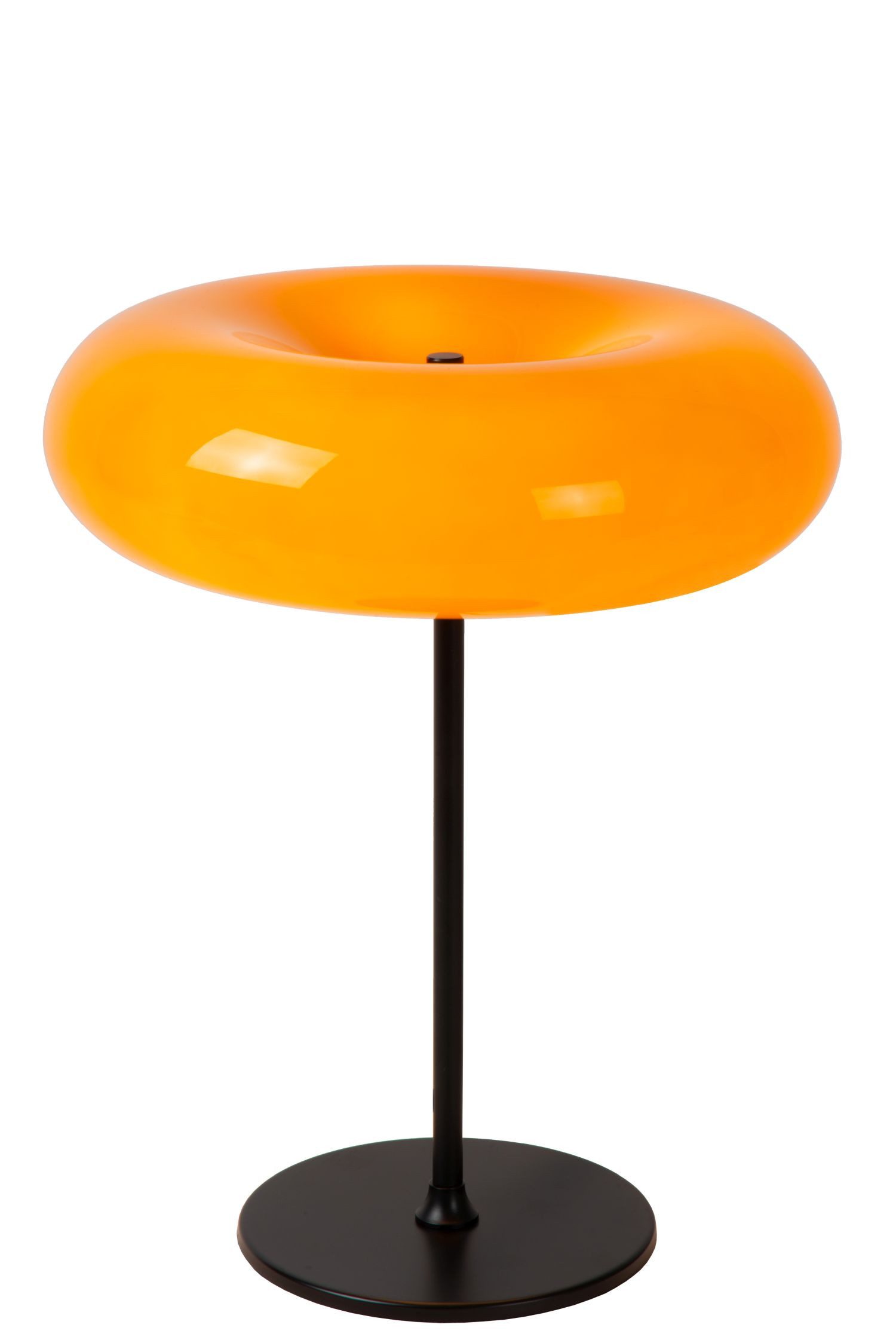 Licht-Erlebnisse Tischleuchte ZARIN, ohne Leuchtmittel, Metall Glas G9 D: 30 cm rund 37 cm hoch Schwarz Orange 3-flammig