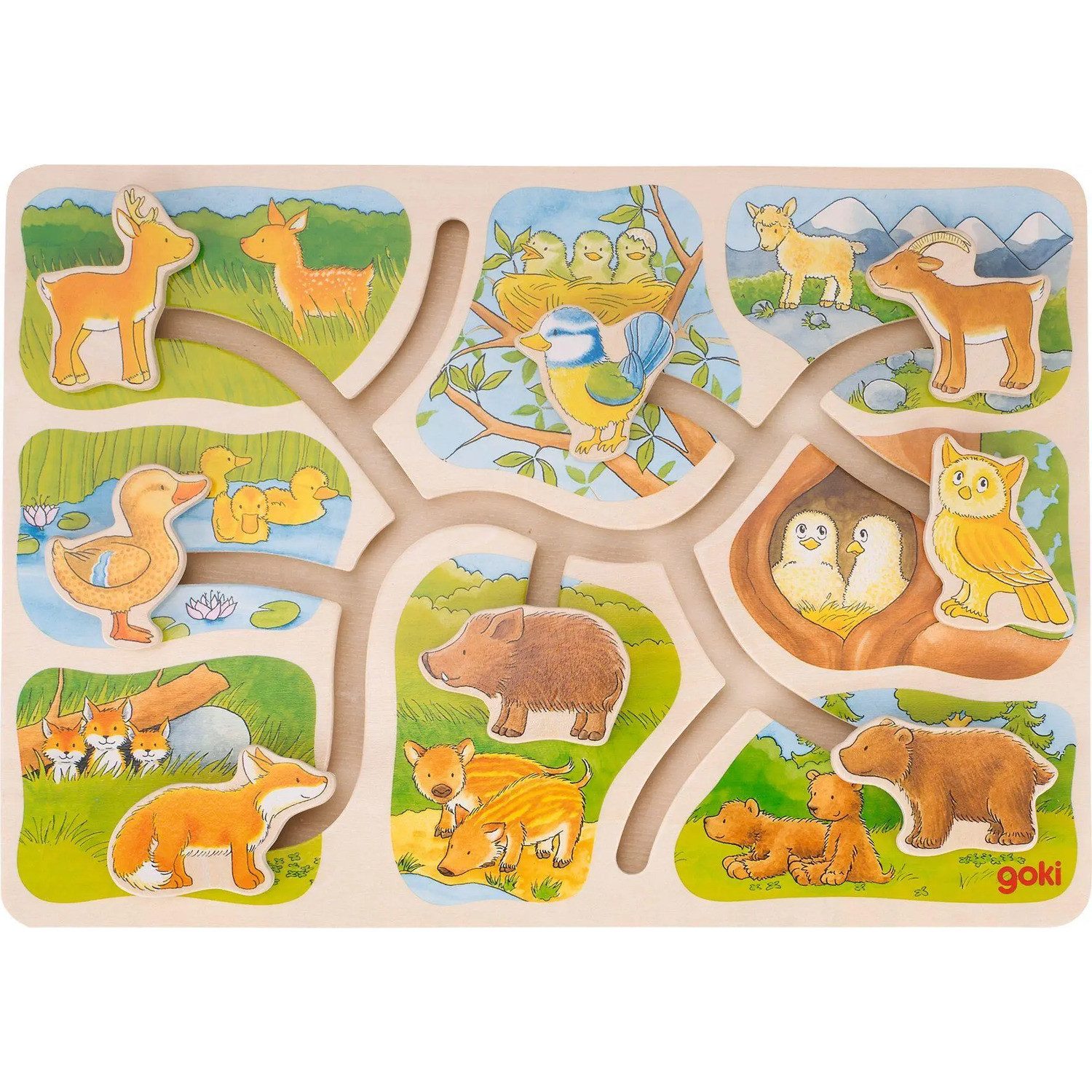 Gollnest & Kiesel Puzzle Schiebepuzzle Wer gehört zu wem?, Puzzleteile