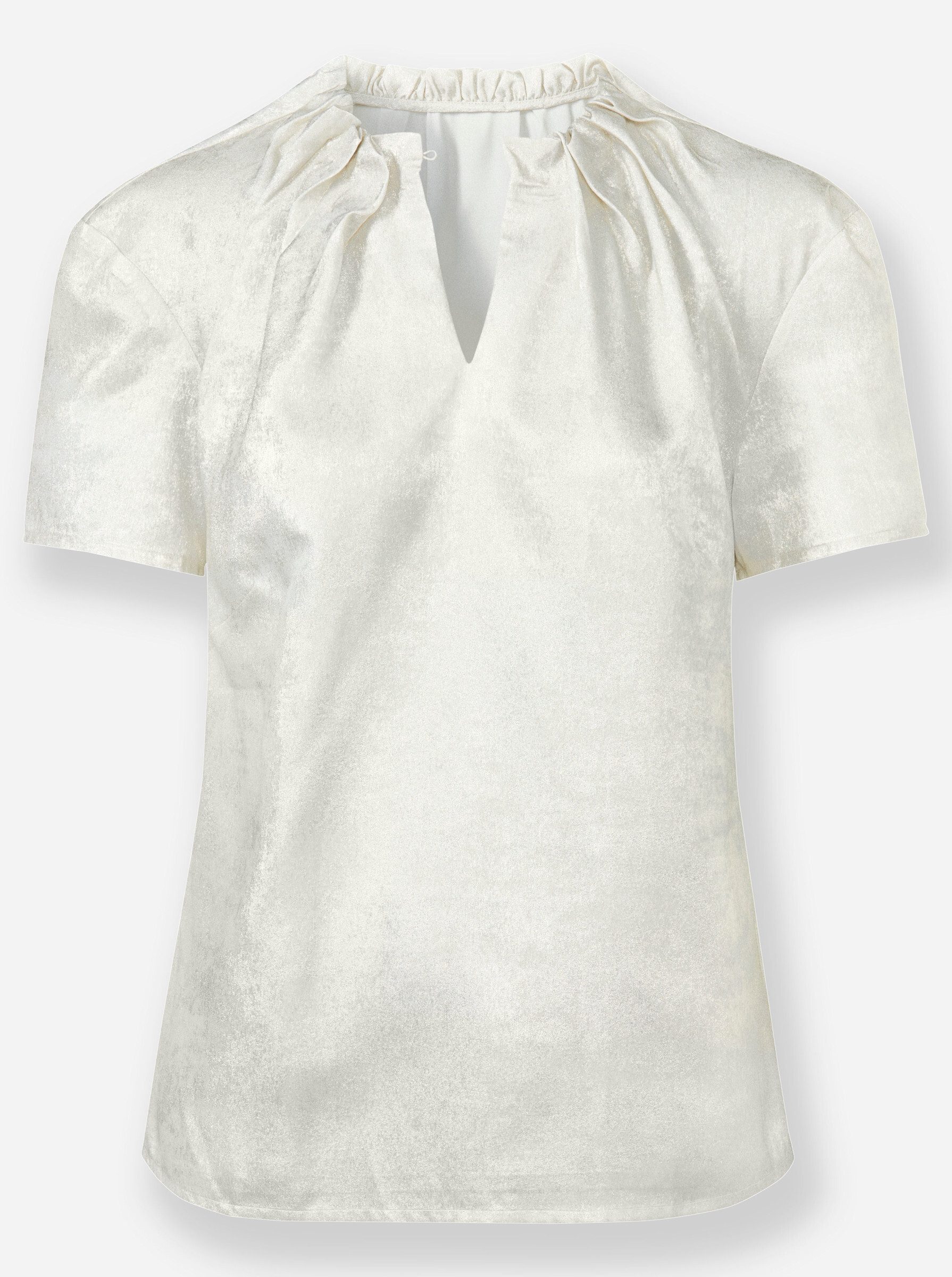 Klassische Bluse Stehkragen-Bluse Kurzarm