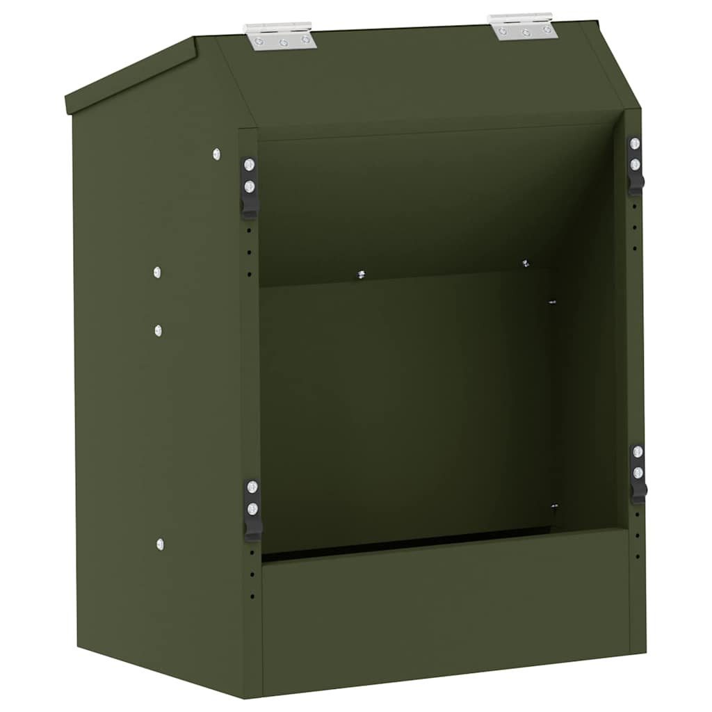 vidaXL Futterspender Kaninchenfütterer Olive Grün 33,5 x 25,5 x 45,5 cm