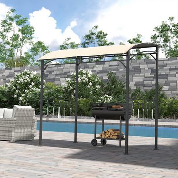 Outsunny Grillpavillon Regenschutz, UV-beständig, mit 1 Seitenteilen, (Grillpavillon, Grillüberdachung), für Garten, Balkon, Beige